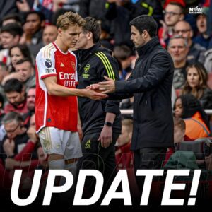 Mikel Arteta on the Martin Ødegaard substitution: “he had an issue and could not continue.” He refused to elaborate any further.