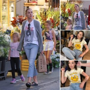 Chic and Casual: Gal Gadot Rocks Cropped Jeans and Cardigan for a Family Fun Day in LA