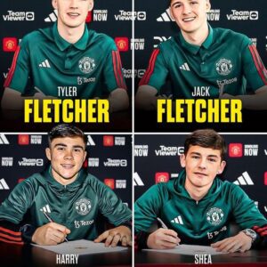 #MUFC youngsters, Lacey, Amass and the Fletcher twins have all signed their first pro contract in the last couple of months… The future is looking bright 💫✍️