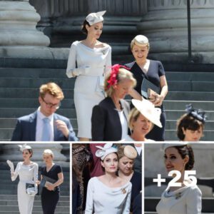 Angelina Jolie is centre of attention at dedication service at St Paul’s Cathedral after Her Majesty is forced to pull out through illness