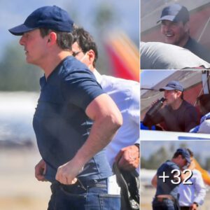 Tom Cruise emerges after THOSE shocking pics that prompted rumors he's had filler... as the actor touches down in LA after piloting his own plane