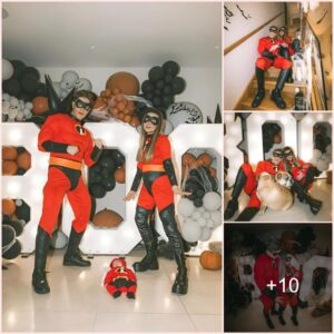 Garnacho and his girlfriend Eva Garcia dressed up as superheroes from the movie The Incredibles for their first Halloween together after the birth of their son