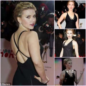 Scarlett Johansson shows off her stunning hourglass figure in a corseted gown at German movie awards ‎