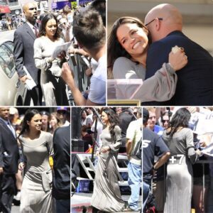 "Michelle Rodriguez's Red Carpet Struggle: Her Long Dress Hinders Speed on the Hollywood Walk of Fame" - Dinkfood