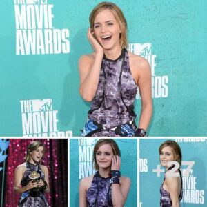 Charming Emma Watson lights up the MTV Movie Awards in structured minidress