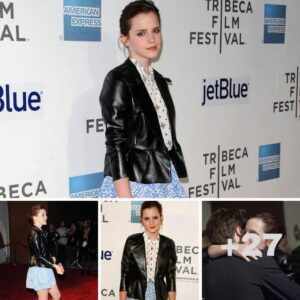 Check out the pins! Emma Watson rocks a high hem as she supports famous friends at Tribeca Film Festival