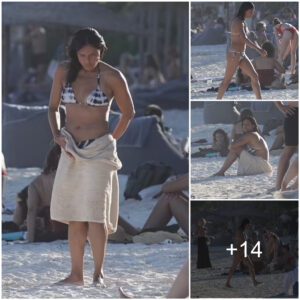 Michelle Rodriguez Shines in Vibrant Tie-Dye Swimsuit, Embracing a Serene Christmas by the Sea in Mexico