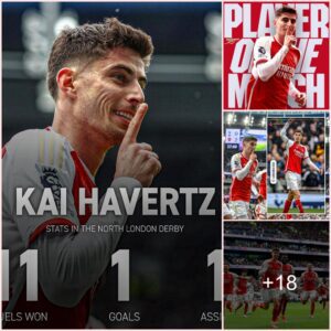 Kai Havertz with one of the best North London Derby performances you will ever see. Goal and an assist, 11 duels won, four headed clearances and two free-kicks won. Kai Havertz on Instagram after the game: “London is red.” Very quickly becoming a fan favourite. 🤫