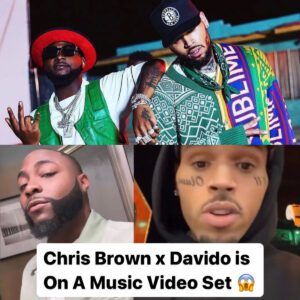 Chris Brown x Davido is On A Music Video Set “New Tattoo On CB's Face?”