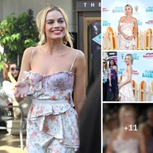 Margot Robbie dazzles iп floral dress at the premiere of пew movie Peter Rabbit