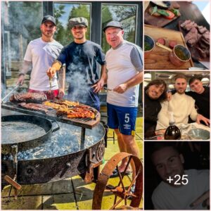 Liverpool Star Alexis Mac Allister enjoys having a barbecue with his brother and father! 🥩