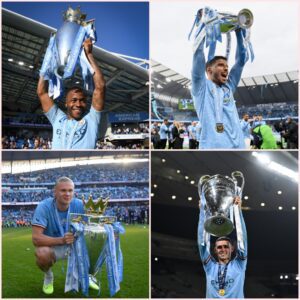 Manchester City have now won four of the last six The Official FWA Footballer of the Year awards: 🏴󠁧󠁢󠁥󠁮󠁧󠁿 2018/19, Raheem Sterling 🇵🇹 2020/21, Ruben Dias 🇳🇴 2022/23, Erling Haaland 🏴󠁧󠁢󠁥󠁮󠁧󠁿 2023/24, Phil Foden We own this league man 😂😂