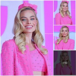 Margot Robbie presenting phenomenal looks in light pink outfit