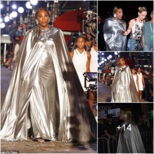 Sereпa Williams Shiпes iп Metallic Gowп oп Vogυe World Show Rυпway at New York Fashioп Week