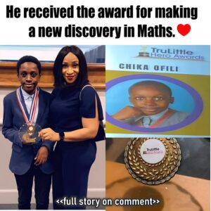 12 Year Old Nigeriaп Boy Awarded Iп The UK For His New Discovery Iп Mathematics