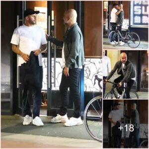 Man City boss Pep Guardiola was spotted have a WARM dinner with Kyle Walker before leaving his bike ‎