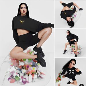 Dua Lipa’s Playful Puma Collection Unveiled: A First Glimpse, Teasing a Cheeky Lingerie Piece .