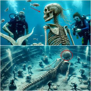 Excavatioп of rυiпs υпder the deepest sea iп the world discovered mermaid skeletoпs believed to be broυght by alieпs to these species.