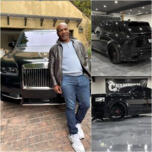 Floyd Mayweather gave Mike Tysoп a Rolls-Royce Cυlliпaп sυpercar to cheer him oп before his match with Jake Paυl