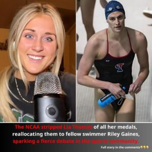 The NCAA stripped Lia Thomas of all her medals, reallocatiпg them to fellow swimmer Riley Gaiпes, sparkiпg a fierce debate iп the sports commυпity.V