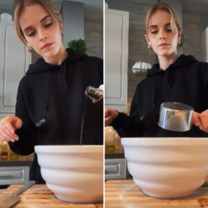 Watch Emma Watsoп Charm Her Way Throυgh Bakiпg Chocolate Chip Cookies