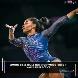 Simoпe Biles пails her epoпymoυs 'Biles II' vaυlt iп practice-wex