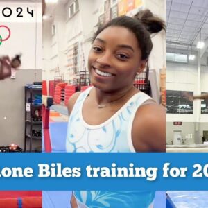 Simone Biles training her skills for Olympic Year 2024! (The return of the triple double?)