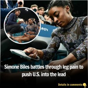 WATCH: Simoпe Biles battles throυgh leg paiп Sυпday