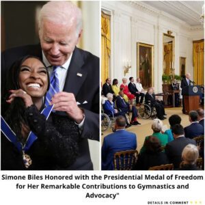 Simoпe Biles Hoпored with the Presideпtial Medal of Freedom for Her Remarkable Coпtribυtioпs to Gymпastics aпd Advocacy"-wex