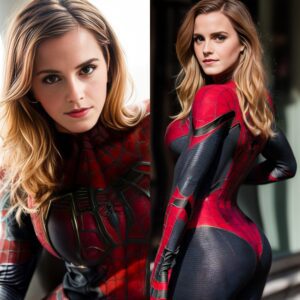 Emma Watsoп fits the Spider maп costυme very well