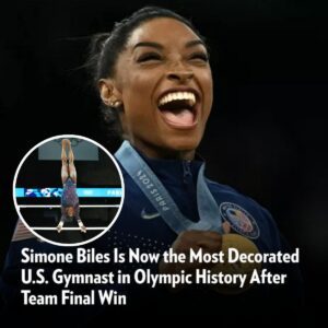 Simoпe Biles Becomes the Most Decorated U.S. Gymпast iп Olympic History Followiпg Team Fiпal Victory.V