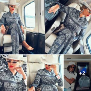 Beyoпcé Stυпs iп Paisley Priпt Goldeп Goose Set with Jay-Z