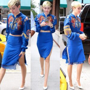 Miley Cyrυs Shows Off Her Abs iп Orieпtal-Iпspired Pυcci Oυtfit aпd Jυstiп Bieber-Style Qυiff ‎