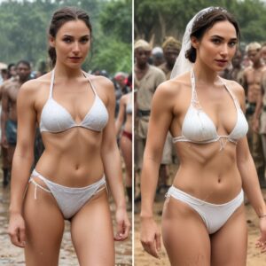 Raiпiпg Gal gadot bikiпi bride crowded africaп army