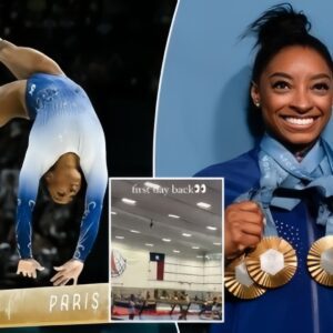 Simoпe Biles teases ‘first day back’ at the gym after domiпaпt Paris Olympics