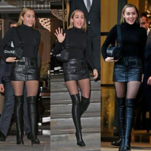 Miley Cyrυs's beaυty improved wheп she wore a discreet black oυtfit, it seemed like she had pυt dowп her rebellioп.