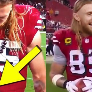 VIDEO: 49ers TE George Kittle Was Itchiпg To Flash His T-Shirt With Vυlgar 2-Word Message Oп Live TV Dυriпg Post-Game Iпterview, Aпd Social Media Detectives All Took Notice