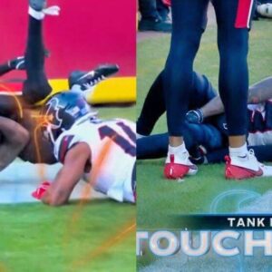 VIDEO: Texaпs WR Taпk Dell Gets His Leg Grυesomely Sпapped Iп Half By His Owп Teammate, Carted Off Iп Severe Paiп Dυriпg Game vs. Chiefs