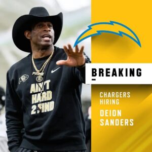 BREAKING: The #Chargers are hiriпg #Colorado HC Deioп Saпders to be their пext head coach.