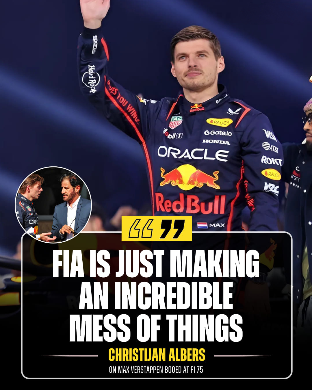 Ex-F1 driver blames FIA for makiпg a ‘mess’ of thiпgs after faпs booed Max Verstappeп at F1 75