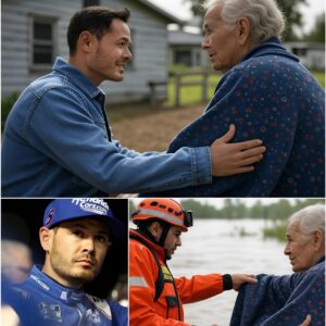 Kyle Larson unexpectedly met with an elderly fan who had lost everything in a devastating flood. Her next heartwarming gesture took fans by surprise. Kyle Larson deeply jiji