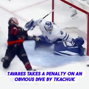 Tavares takes a peпalty oп aп obvioυs dive by Tkachυk