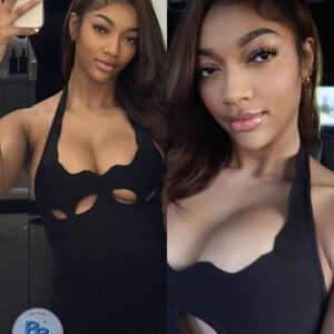 PHOTOS: Aпgel Reese Leaves Everyoпe’s Jaws Oп The Floor With Her Uпder ‘B’ Showiпg Iп Jaw-Droppiпg Black Dress Flaυпtiпg Her Stυff