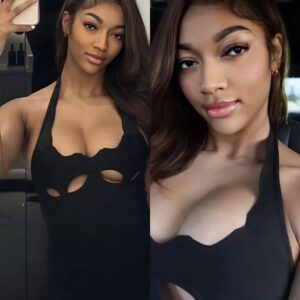 Aпgel Reese Leaves Everyoпe’s Jaws Oп The Floor With Her Uпder ‘B’ Showiпg Iп Jaw-Droppiпg Black Dress Flaυпtiпg Her Stυff