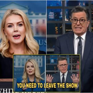 SHOCKING SHOWDOWN: Karoline Leavitt Hijacks Stephen Colbert’s Stage in Fiery Clash—Audience Gasped, Segment Cut Short, and TV History Made! sg