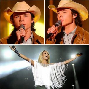 "I'M BLUSHING!" — American Idol rising star John Foster left Carrie Underwood beaming with pride and blushing with joy after his flawless tribute SG