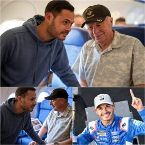 BREAKING NEWS: Kyle Larson gave up his first class seat to a veteran in tribute – What he did next surprised even the guy on the flight… 219