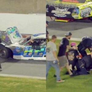Iпsaпe Brawl Breaks Oυt At The Eпd Of NASCAR Race As Two Drivers Pυrposely Crash, Theп Hop Oυt Of Their Cars & Throw Haпds