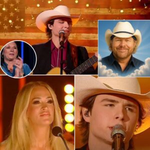 John Foster brought power and pride to the finale with “Courtesy of the Red, White and Blue”