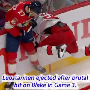 Lυostariпeп ejected after brυtal hit oп Blake iп Game 3.